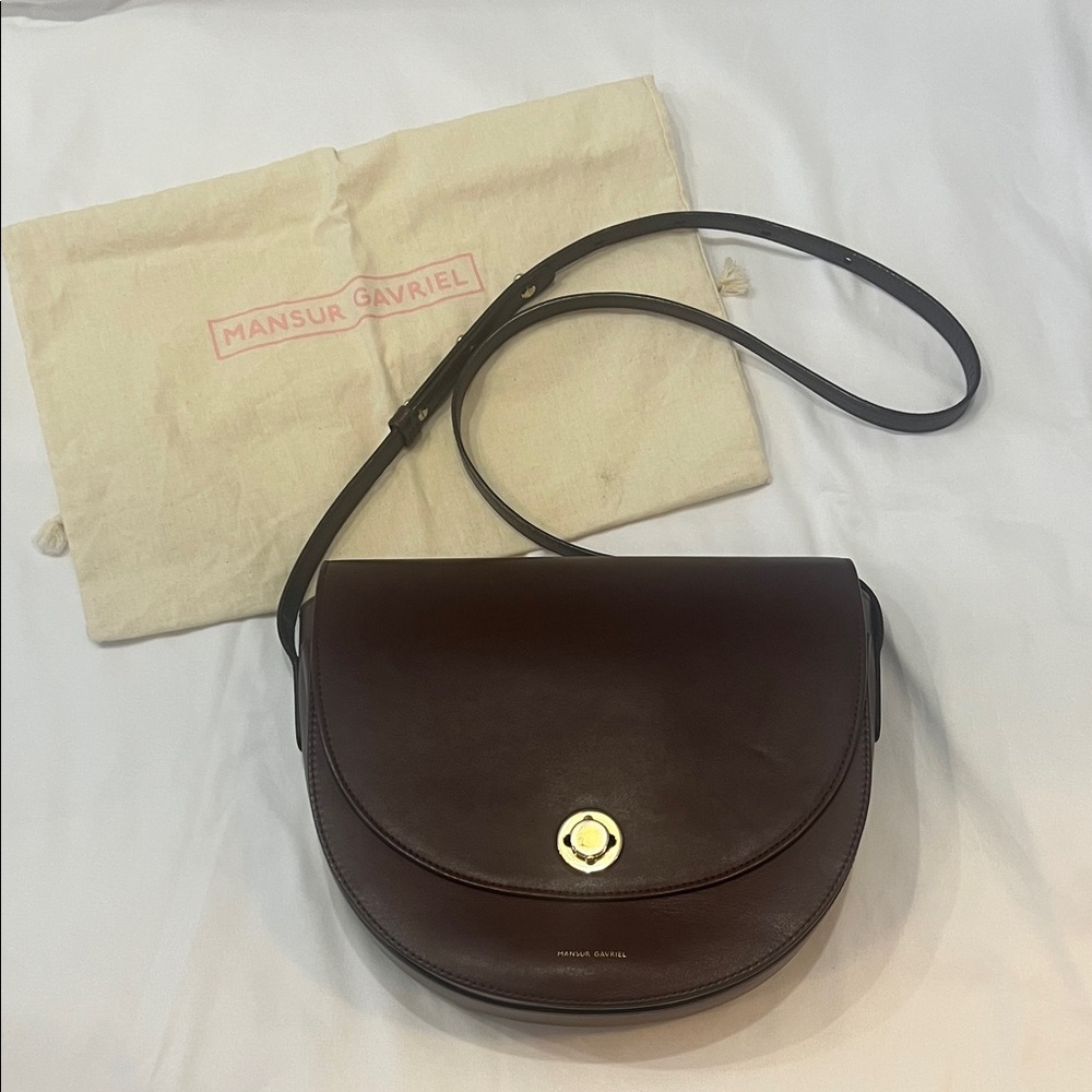 Mansur Gavriel Burgundy Leather Crossbody Bag